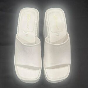 Chunky White Platform Sandals